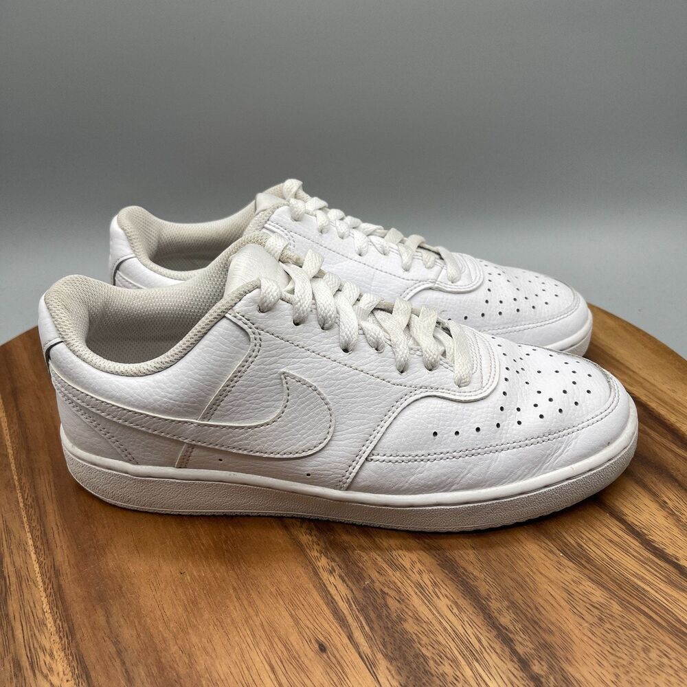 Nike Court Vision Low Shoes Womens Size 8.5 Triple White Running Comfort Casual